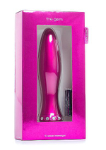 Вибратор-торпеда с кристалликами The Gem Pink - 16,6 см. (Цвет: розовый)