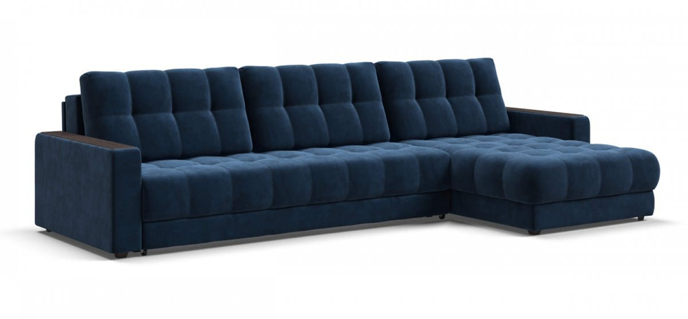 Угловой диван Босс Макс Велюр Монолит синий