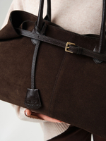 Замшевая сумка Daniela DBR 31375 черный каштан