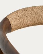 Кресло уличное Derile из дуба с отделкой орех и бежевой веревки