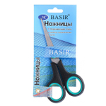 Ножницы канцелярские Basir прорезиненная ручка, 14 см, ассорти