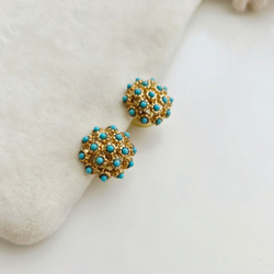 Серьги букетики с бирюзой