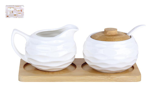 Набор д/специй сливочн./банк.с ложкой на подст. 300 мл 5527