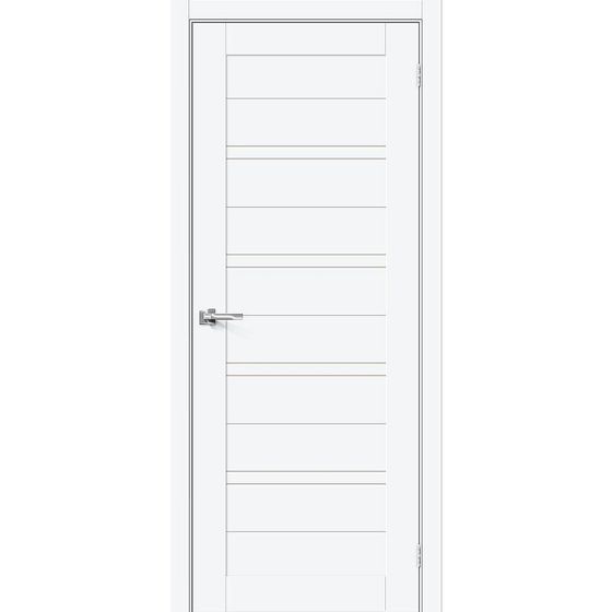 Купить Межкомнатная дверь ПЭТ Браво-28 White Silk стекло белое