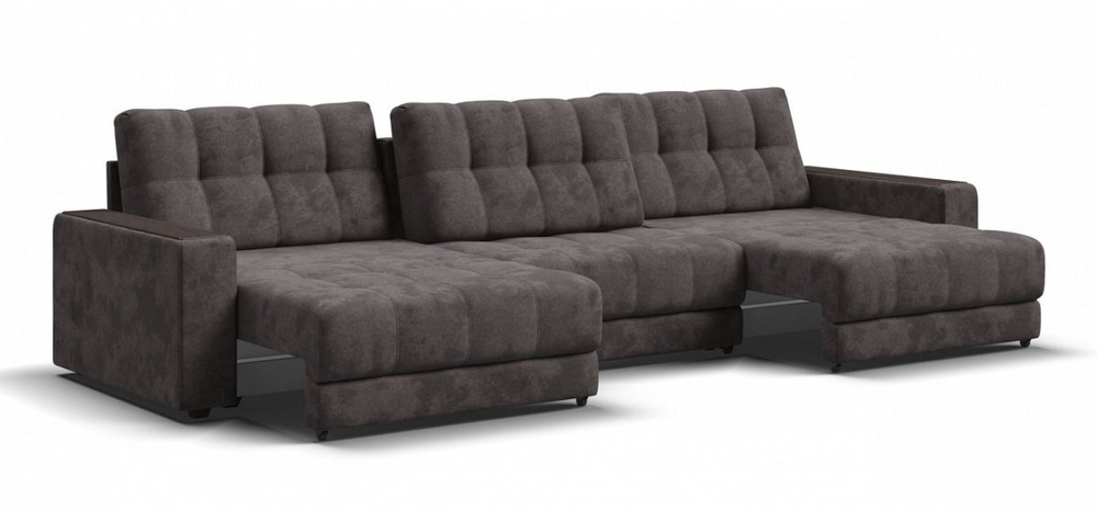 Диван Босс Гранд Велюр Алькантара серый