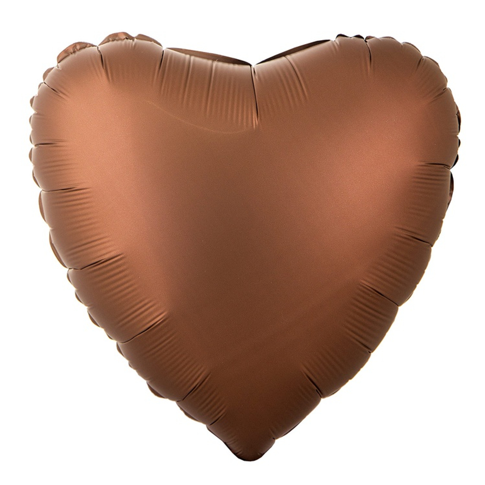 Шар фольгированный Сердце 45 см (Коричневый)