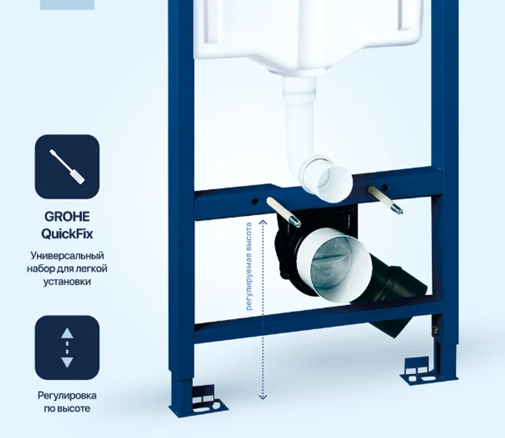 Система инсталляции для унитазов Grohe Rapid SL 38775001, 4 в 1 с кнопкой смыва