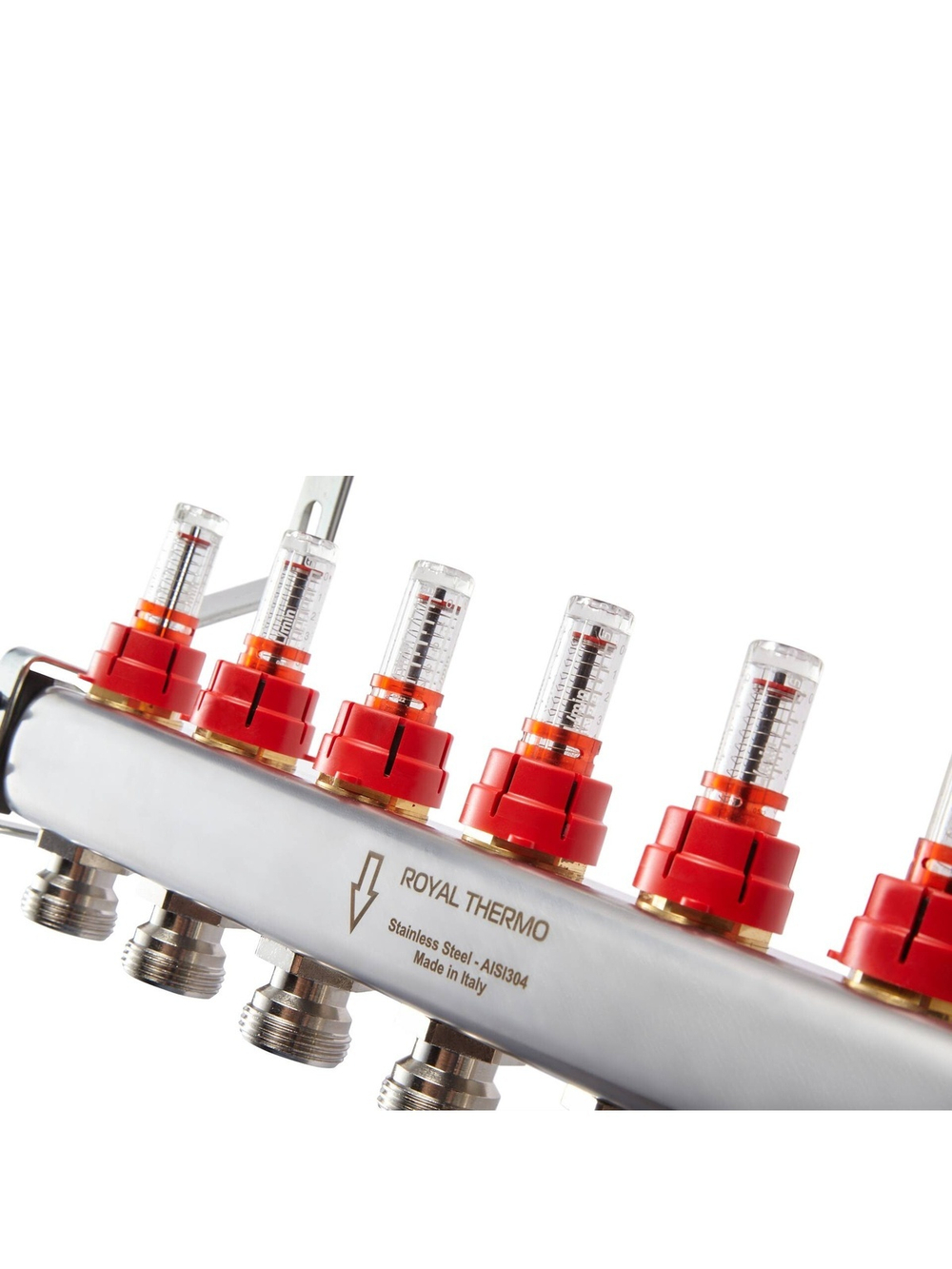 Коллектор нерж. в сборе с расходомерами 1" ВР-3/4" НР, 8 выходов