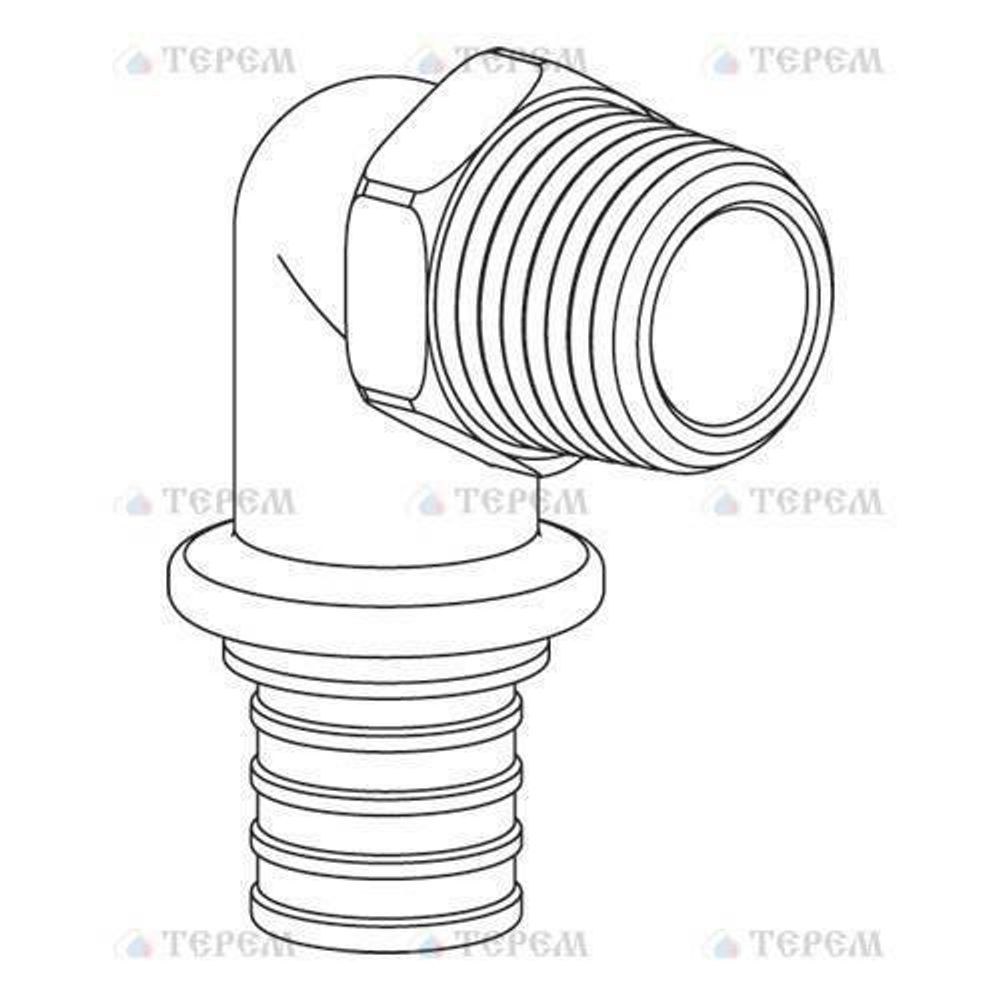 REHAU RAUTITAN Фитинги Угольник-переходник с наружной резьбой 32-R 3/4 RX+ для труб из сшитого полиэтилена аксиальный