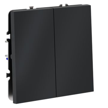 Перекрестный переключатель встраиваемый VOLTUM S70 двухклавишный 10А, (графит)
