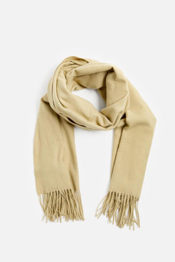 ZARA ШАРФ С БАХРОМОЙ, ЗЕЛЕНОВАТЫЙ