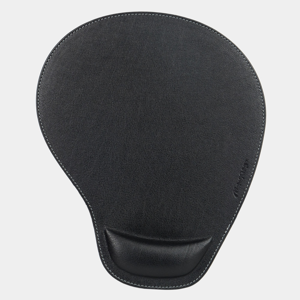 Коврик для мышки Elephant из натуральной кожи теленка, черного цвета