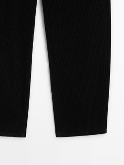 Massimo Dutti Вельветовые брюки с широкими штанинами, черный