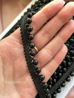 Тесьма кант с черным жемчугом