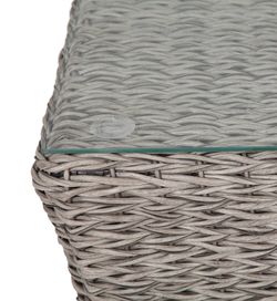 "Капучино" журнальный столик из искусственного ротанга (гиацинт), цвет серый