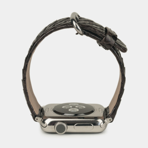 Ремешок для Apple Watch 44/45/46 mm из кожи питона, темно-коричневого цвета