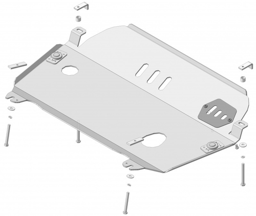 Защита картера двигателя, КПП (5 мм, алюминий) для Toyota Highlander 2014-2021 Motodor.32519