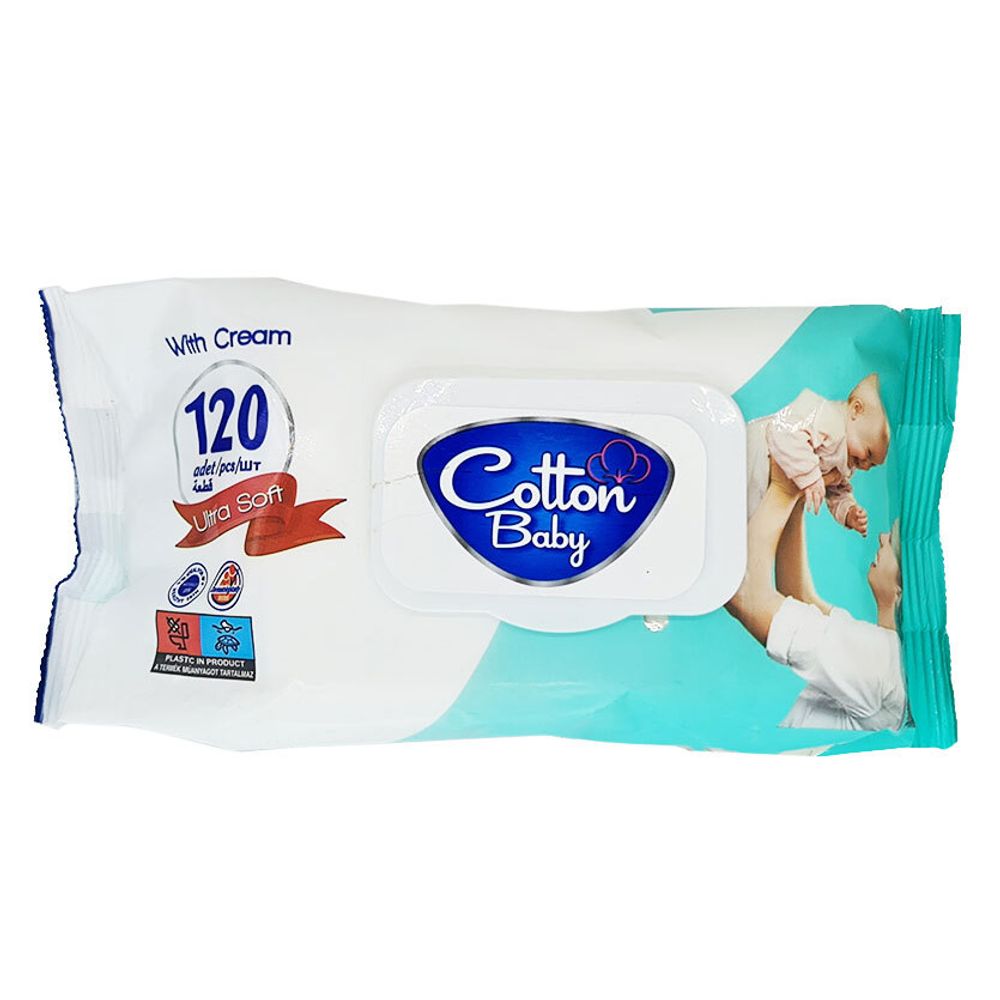 Салфетки влажные детские Cotton Baby 120штук