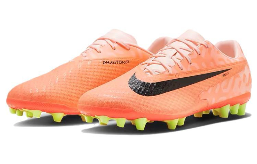 Nike Phantom GX comfortable and versatile AG (rubber short nails) non-slip wear-resistant wrapping football shoes for men and women the same orange