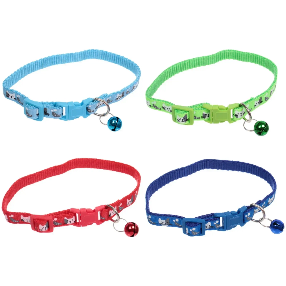 Ошейник с колокольчиком 1*19-32см «Zoo City-Котик» микс цветов (минивложение 12шт)