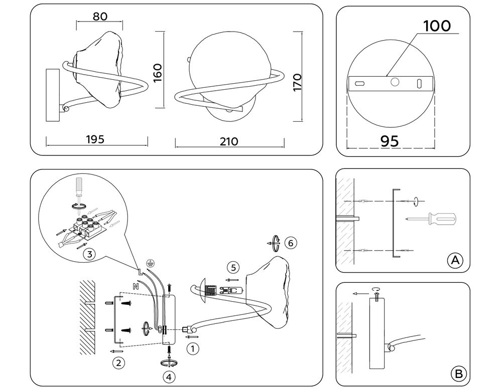 Ambrella Настенный светильник Floristic LH15005