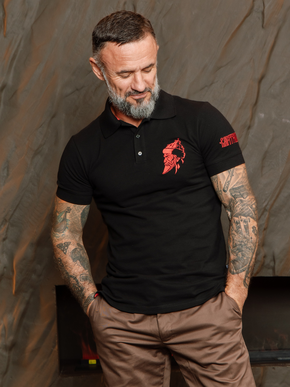 Поло Варгградъ мужское чёрное "Царь Иван"