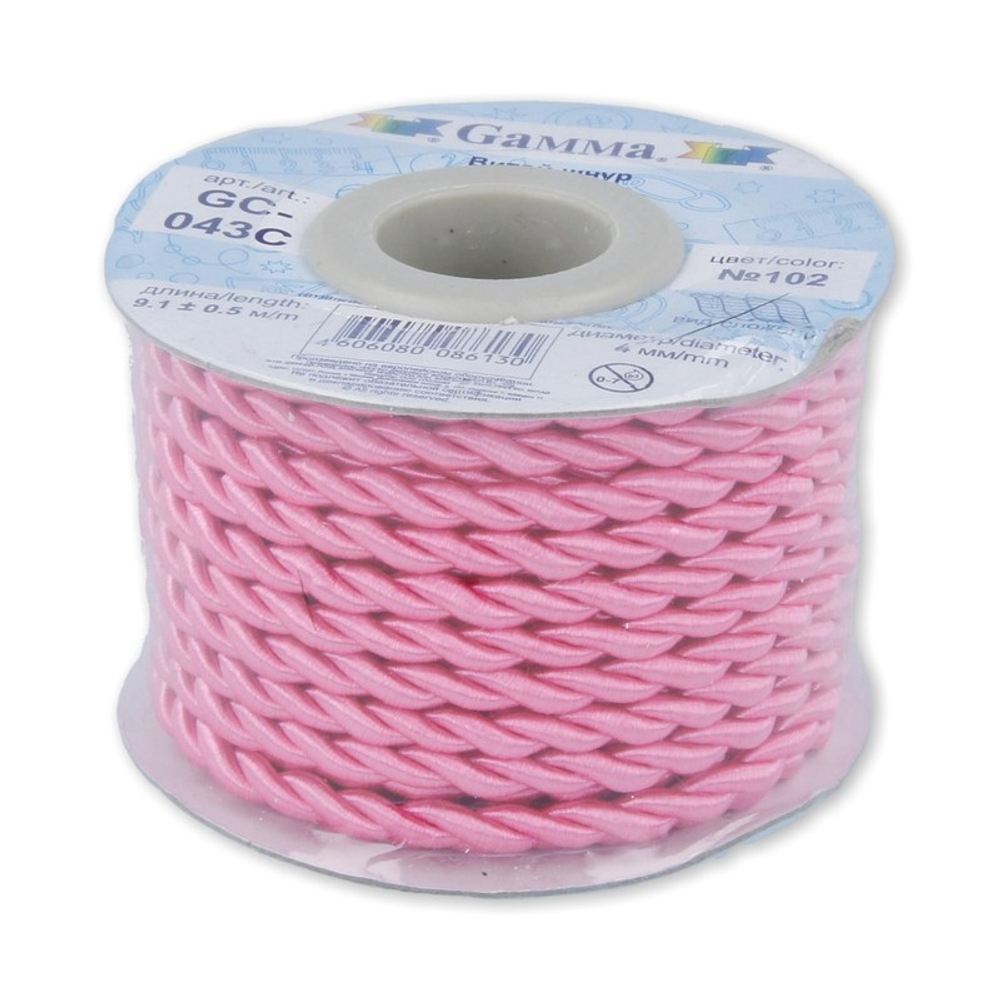 Шнур"Gamma" 4 мм GC-043C витой 9.1 м , цвет 102
