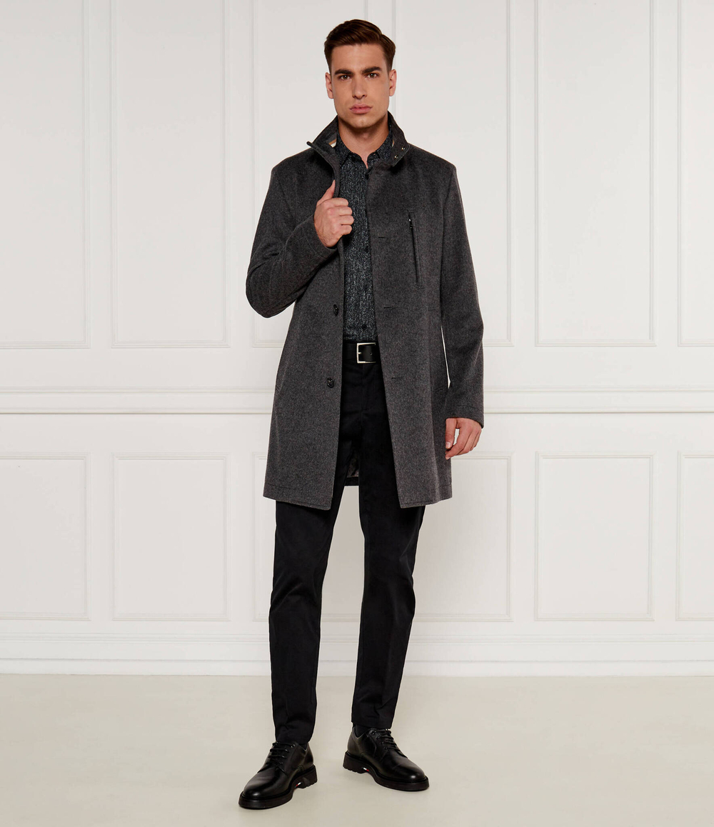 Шерстяное пальто H-Hyde-SU-244 BOSS BLACK - серый(50525764)
