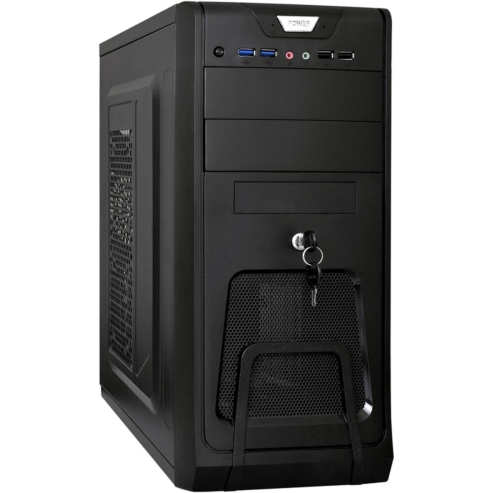 Корпус для компьютера Exegate EX283215RUS Корпус Miditower ExeGate CP-603UB Black, ATX, , 2*USB+2*USB3.0, Audio, замок блокировки кнопки питания