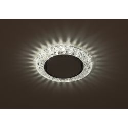 Светильник встраиваемый cо светодиодной подсветкой ЭРА DK LD25 SL/WH под лампу GX53 прозрачный | Встраиваемые LED светильники