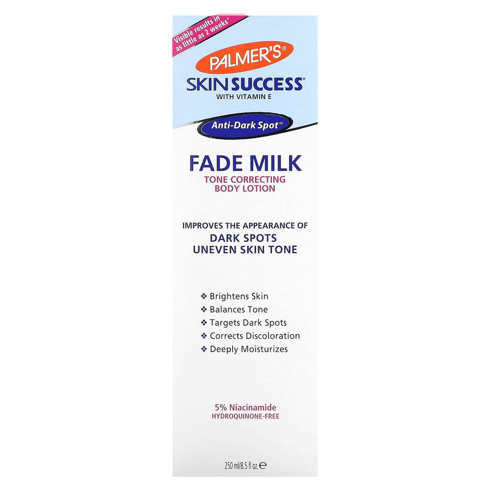 Palmer's, Skin Success with Vitamin E, Fade Milk, лосьон для тела, корректирующий тонус, 250 мл (8,5 жидк. унц.)