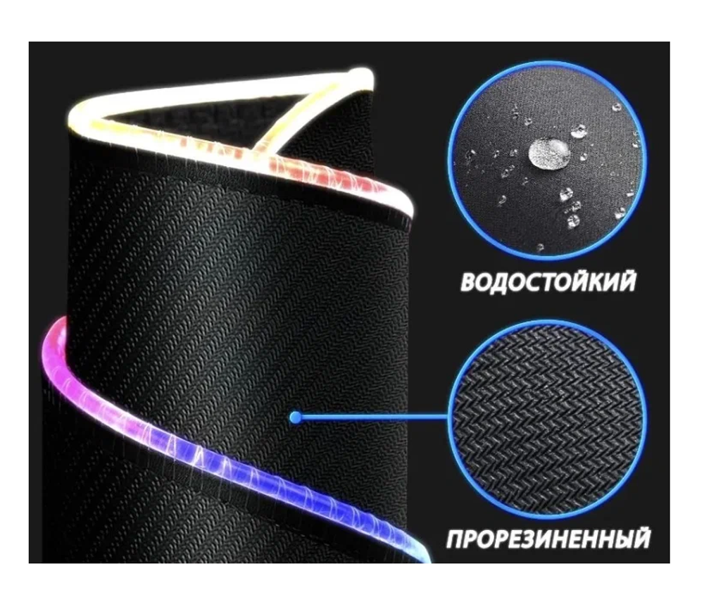 Коврик для мыши черный GMS-WT-5 с RGB подсветкой (300*800*4мм)