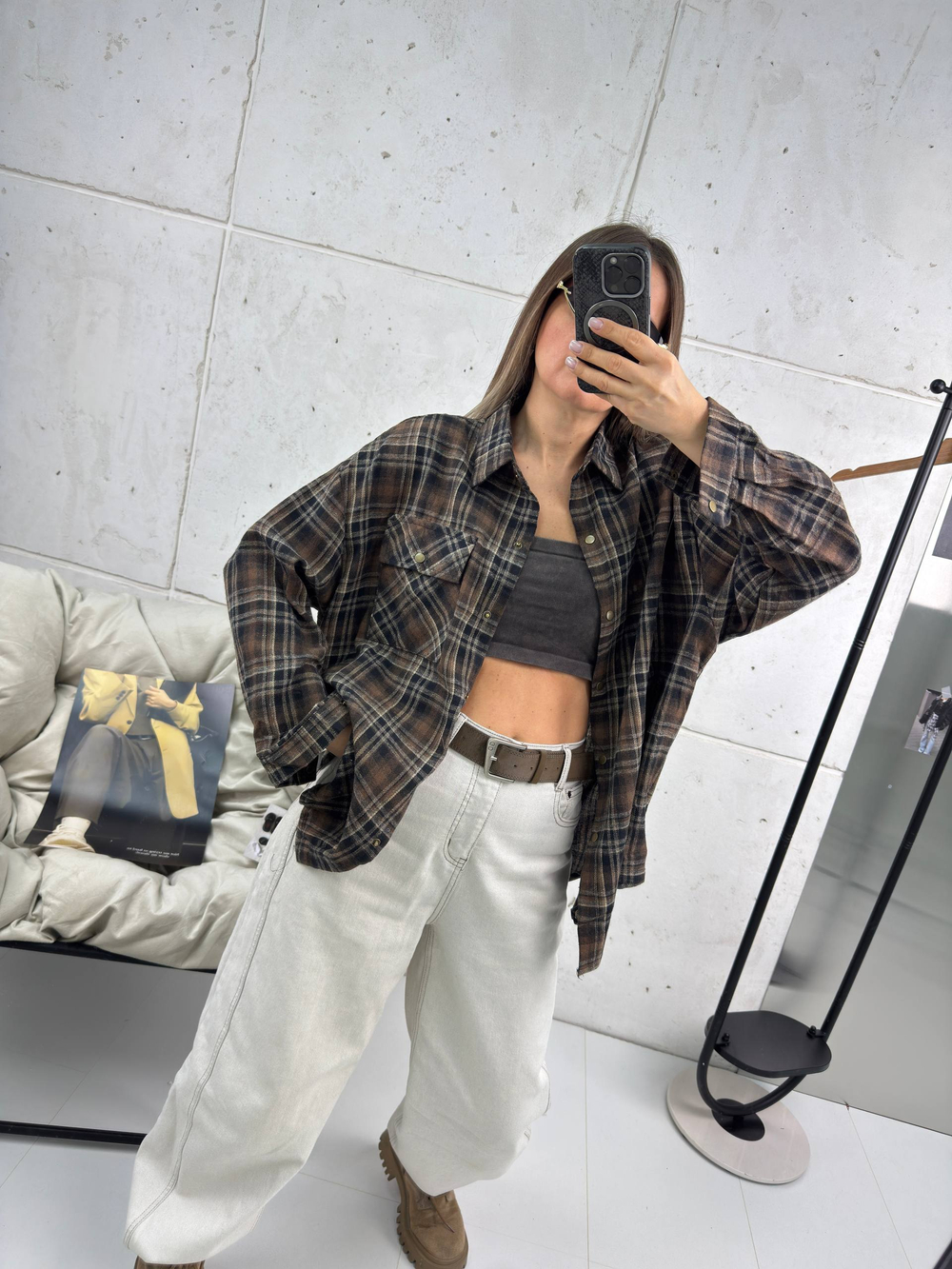 Рубашка женская арт. 11012 цвет "шоколадный"