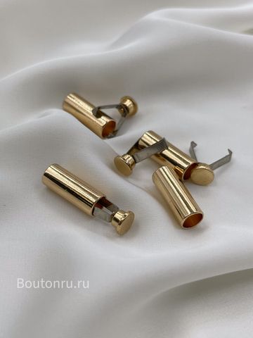 Наконечник для шнура в золотистом металле с зажимом