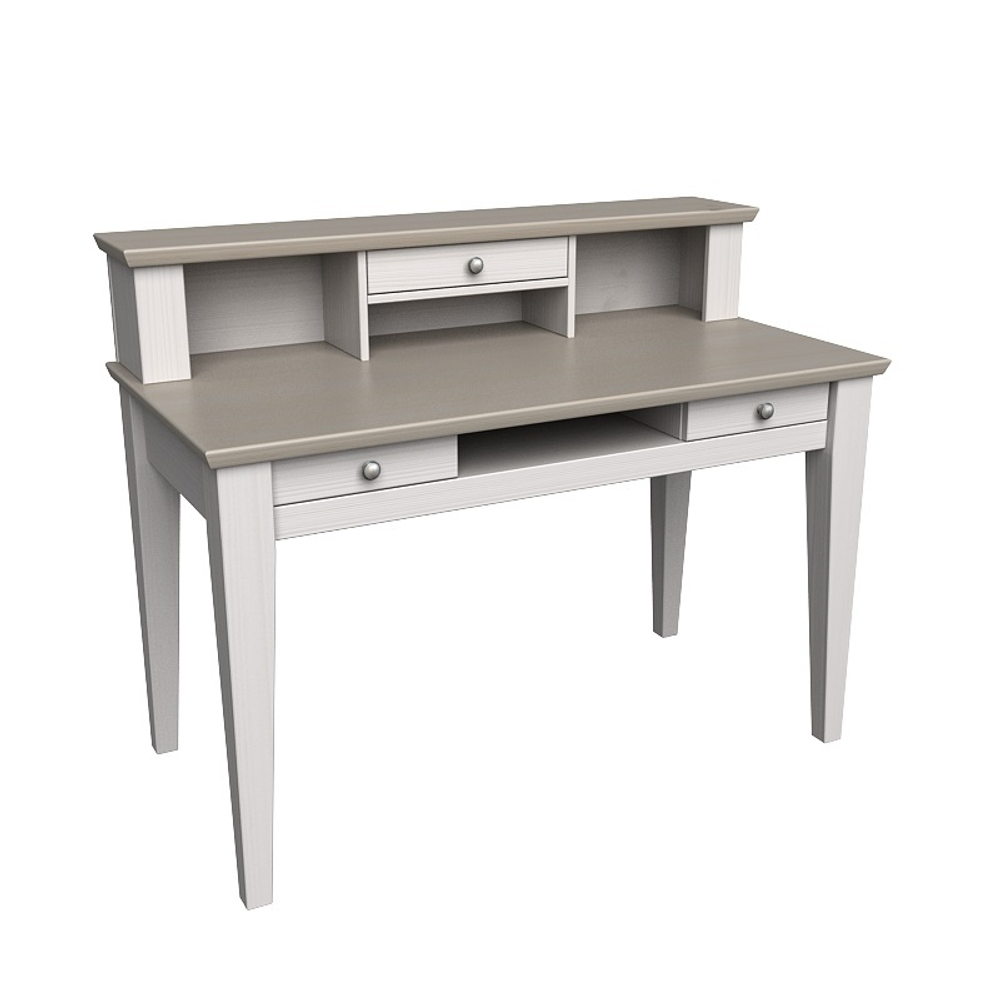 Стол с надстройкой белый воск/антрацит