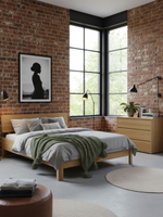 Кровать двуспальная, 180х200, Магнелия, с настилом, массив дуба, лак, Dipriz