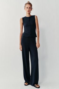 ZARA БРЮКИ В СТИЛЕ РУСТИК, МОРСКОЙ СИНИЙ