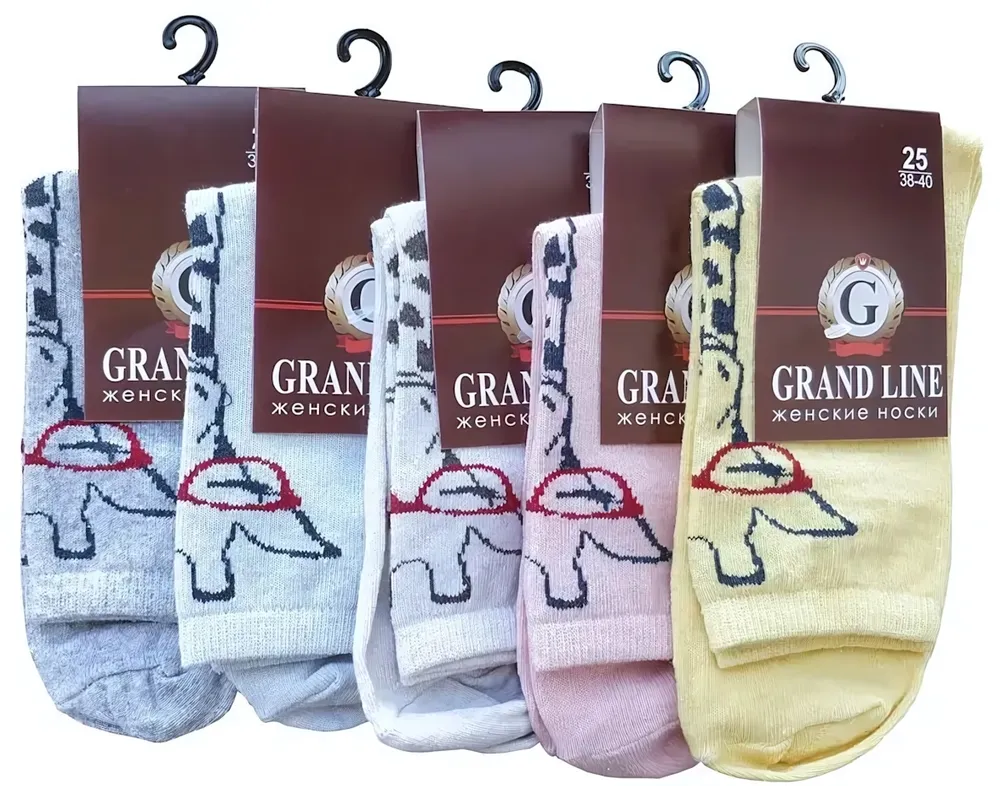 Носки женские GRAND LINE (Ж-84, жираф в очках), р. 25 (new)