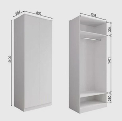 МОРИ МШ 800 Шкаф с 2 дв. (ш802*г478*в2100мм), ЛДСП графит