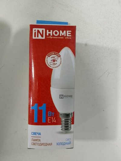 Лампа светодиодная IN HOME СВЕЧА-VC 11Вт 230В E14 6500K 990Лм