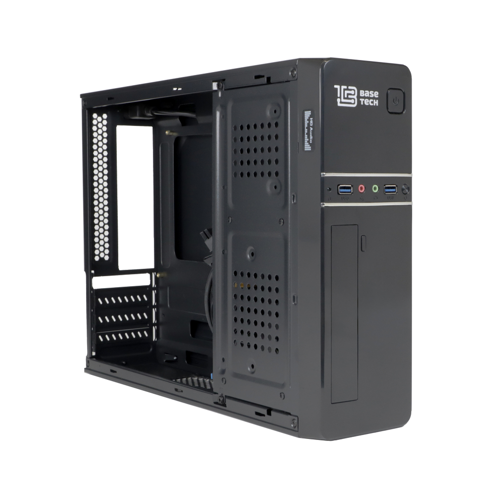 Корпус BaseTech SL-01, БП:400W, mATX, чёрный, 2xUSB3 (BT-SL01B-400W)