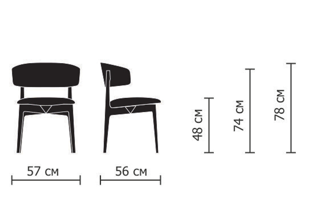 Размеры стула LILIA MODEK HOMELIKE