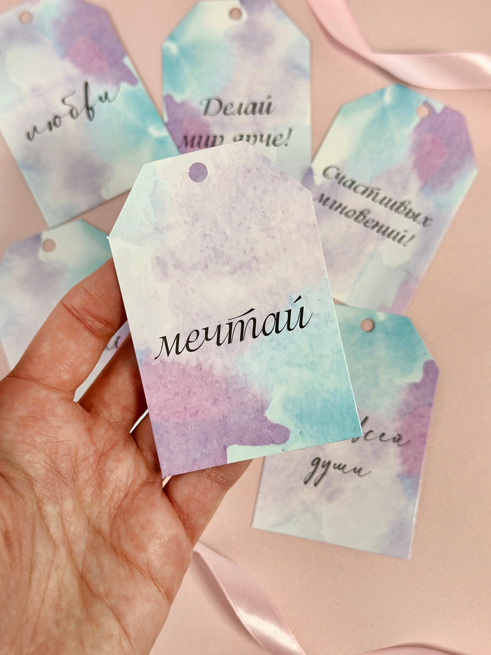 Бирка "Счастливые моменты", набор 6 шт., 7 х 5 см