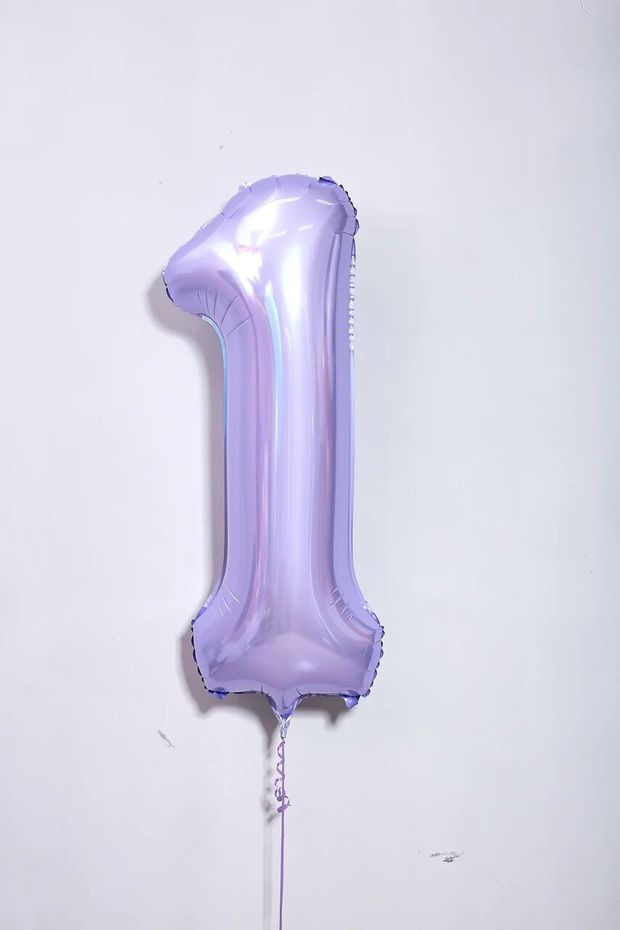 Agura Шар 40" / 102 см "Цифра 1" Сиреневый (БГ-60)