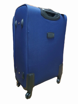 Чемодан на колесах тканевый L’case Barcelona размера M+ (70.5х45х30 (+5) см), объем 85 литров, вес 3,75 кг, Синий