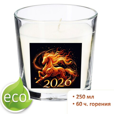 Свеча новогодняя, Огненная лошадь, 250 мл