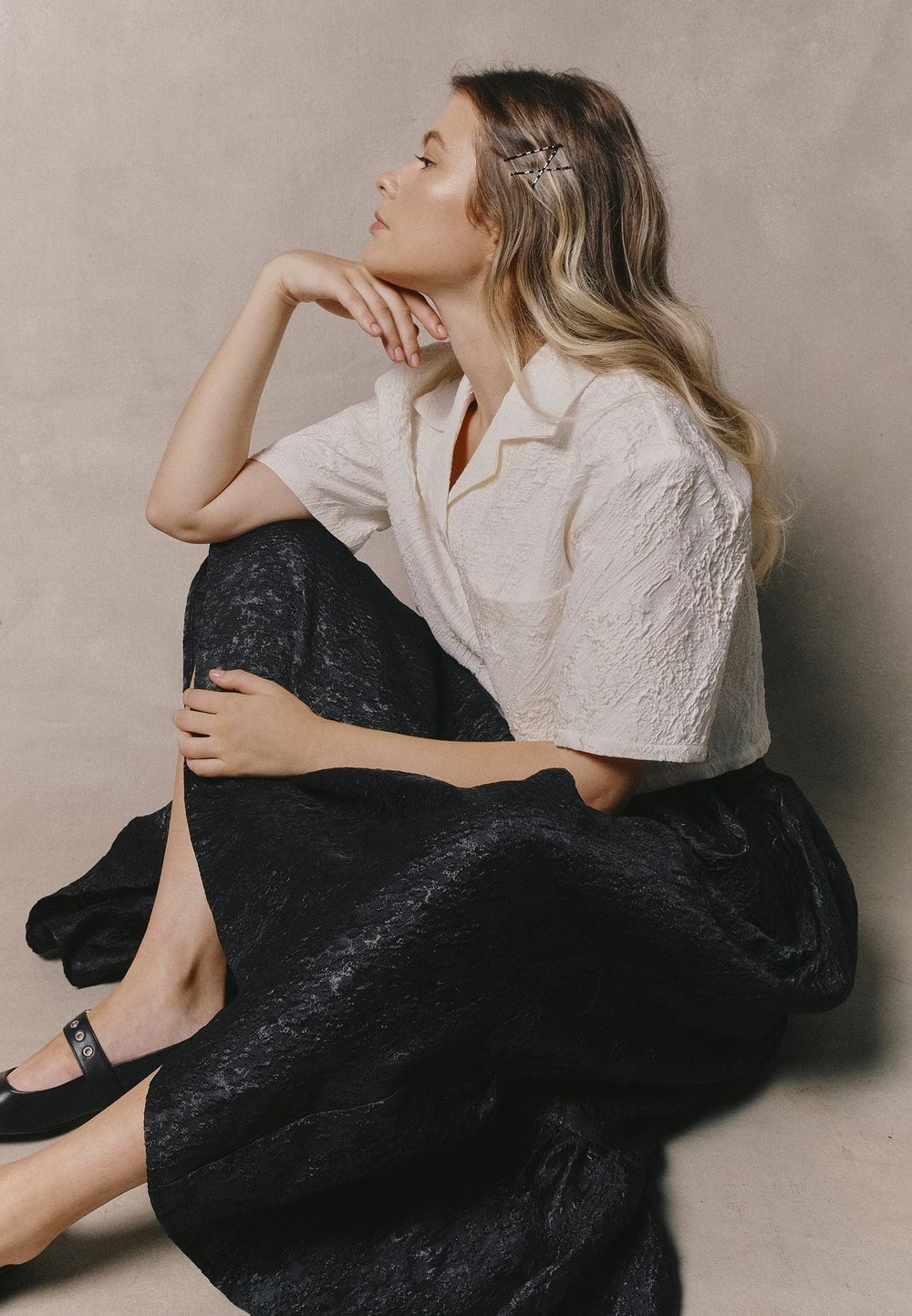 Popcorn cropped shirt