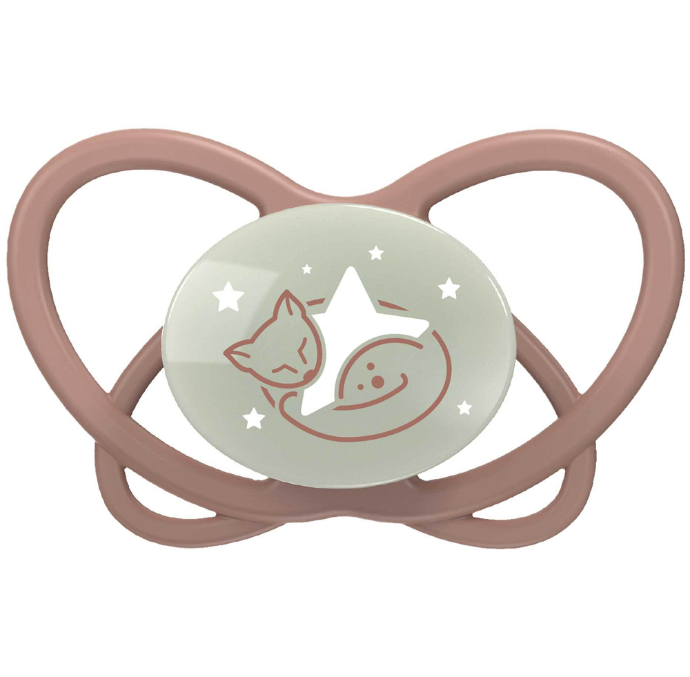 NIP Соска пустышка, силикон "Butterfly Night ", бежевый, размер 2 (6+)