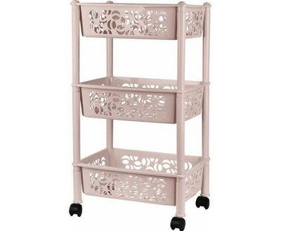 Этажерка "Keeplex Light" на колесиках трехсекционная прямоугольная 37х29х16см, бежевый топаз