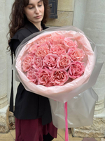 Букет из французких персиковых роз в количестве 15 штук